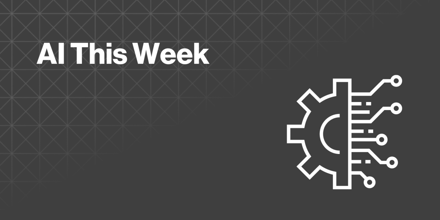 Dark themed banner with the text “AI This Week” and a stylized gear and circuit icon representing artificial intelligence.