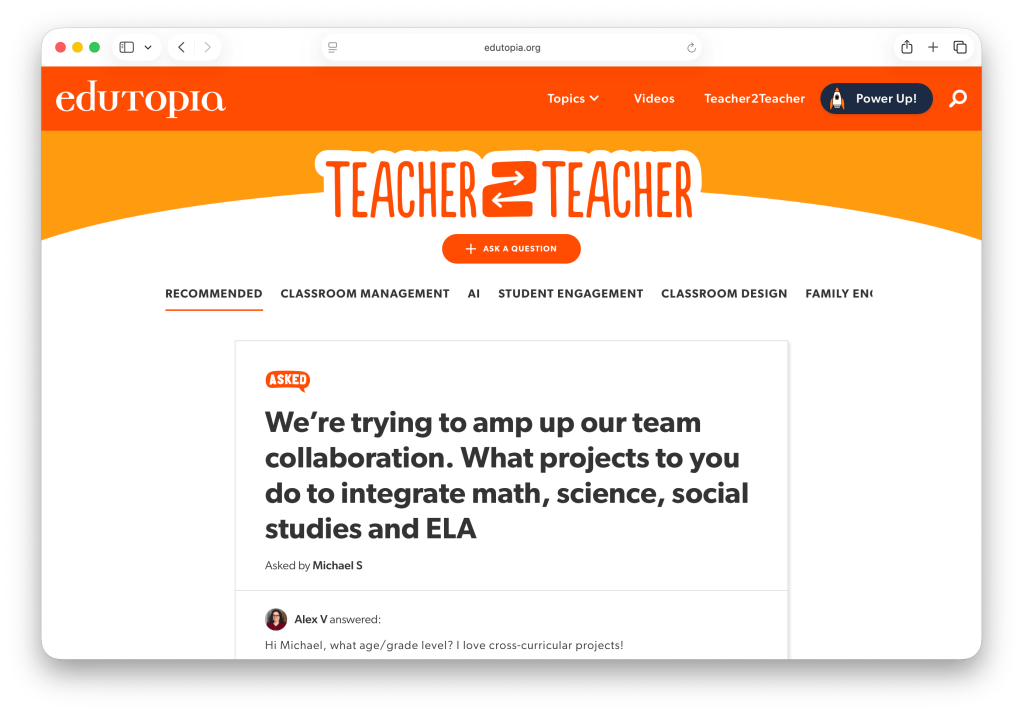 Edutopia Teacher2Teacher