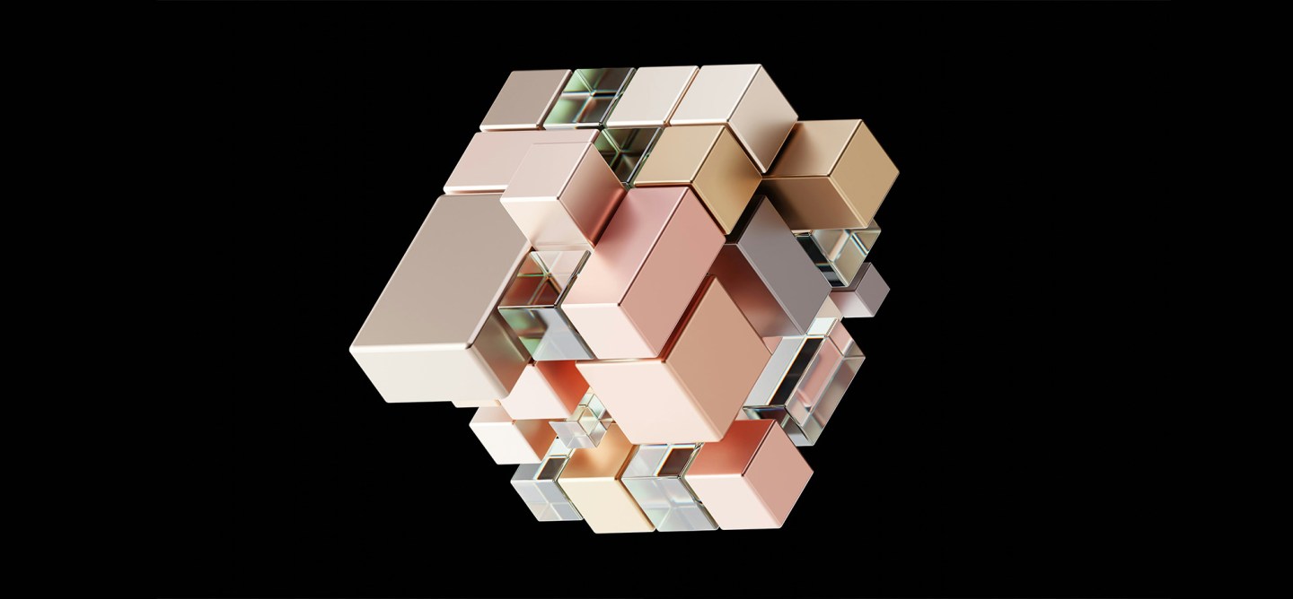Abstract cube structure representing complexity in a WordPress article titled “Busting the Biggest WordPress Multisite Myths."