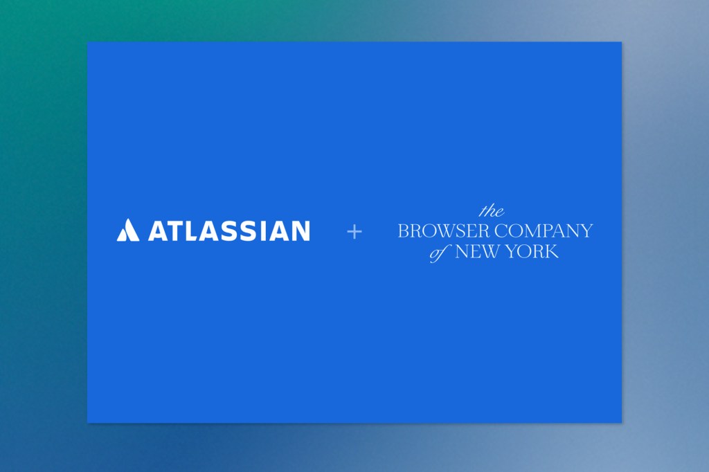 Blue graphic showing partnership text: Atlassian + The Browser Company of New York.