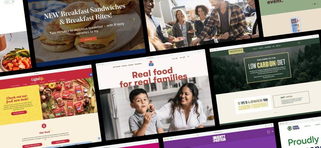 A collection of brand websites displayed together, highlighting the complexity of managing digital experiences across a large consumer packaged goods portfolio.