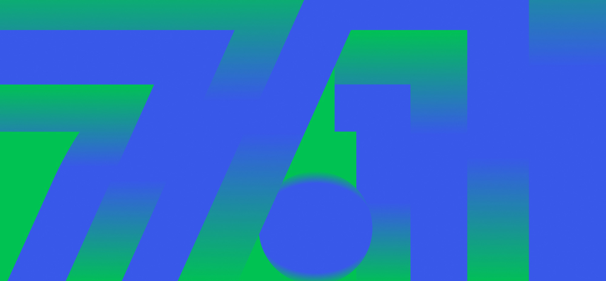 Abstract WordPress 7.1 graphic featuring oversized blue and green “7.1” typography with gradient effects.