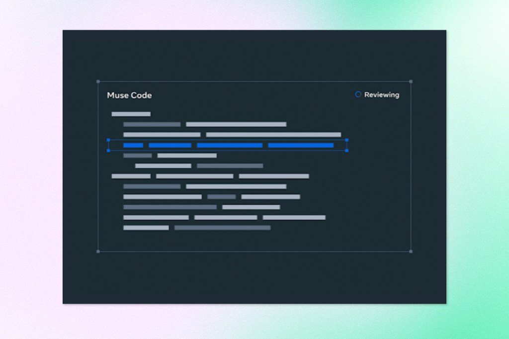 Dark interface showing Muse Code reviewing highlighted lines of code.